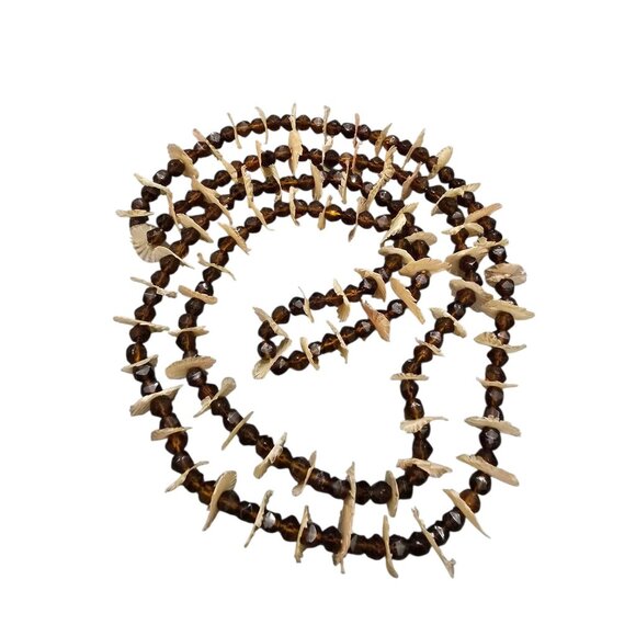 Antique Rare Crystal and Molded Celluloid/Resin? Spacers Necklace (A8710) - Picture 4 of 6